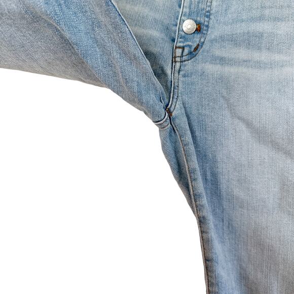 Madewell High Rise Skinny Button Fly Distressed Ankle Crop Jean Light Blue 31 - Picture 5 of 13